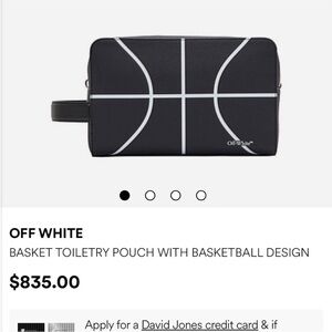 Off-White Black Toiletry Pouch with Basketball Design